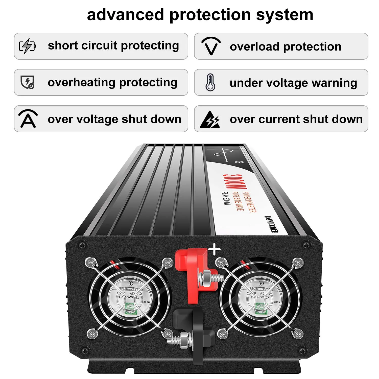 3000w 3kw 3000 Watt With European Socketdc 12v 24v 48v To Ac 230v Volt ...