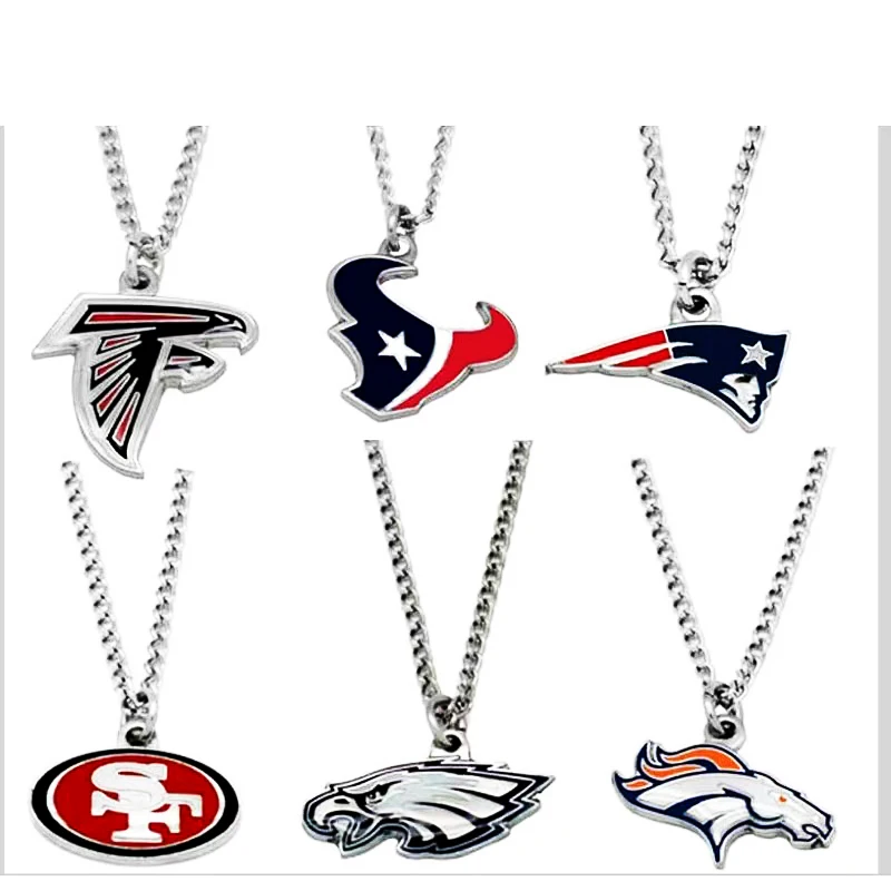 Charm Pendant Alloy Shape Metal Football 32 Team Logo America Jewelry