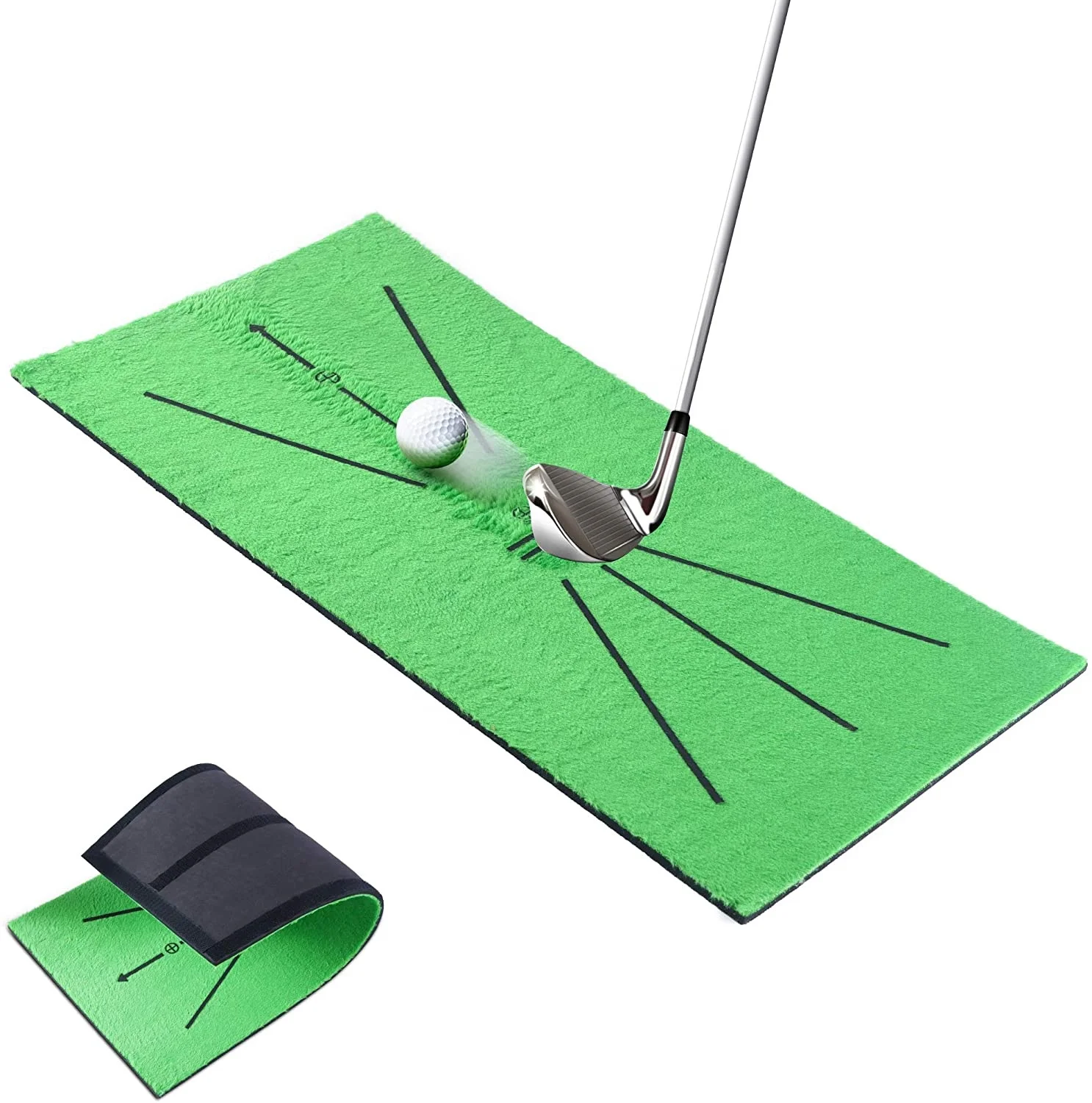 Portable Golf Hitting Practice Mat Swing Detection Batting Mini Golf