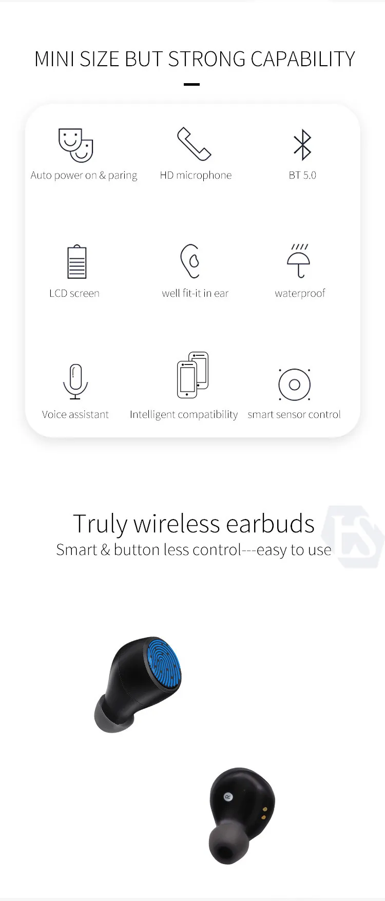 LENSI Stereo Cordless Earbuds Best Headphones Headset Wireless Earphones With Mic Deep Bass - ANKUX.COM