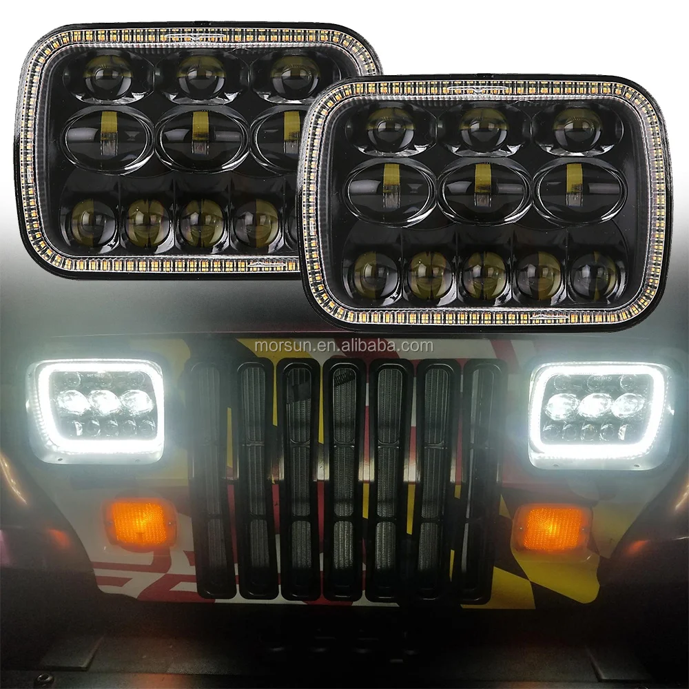 7x6 5X7 LED Headlight For 86-95 Jeep Wrangler YJ 84-01 Cherokee XJ NISSAN D21