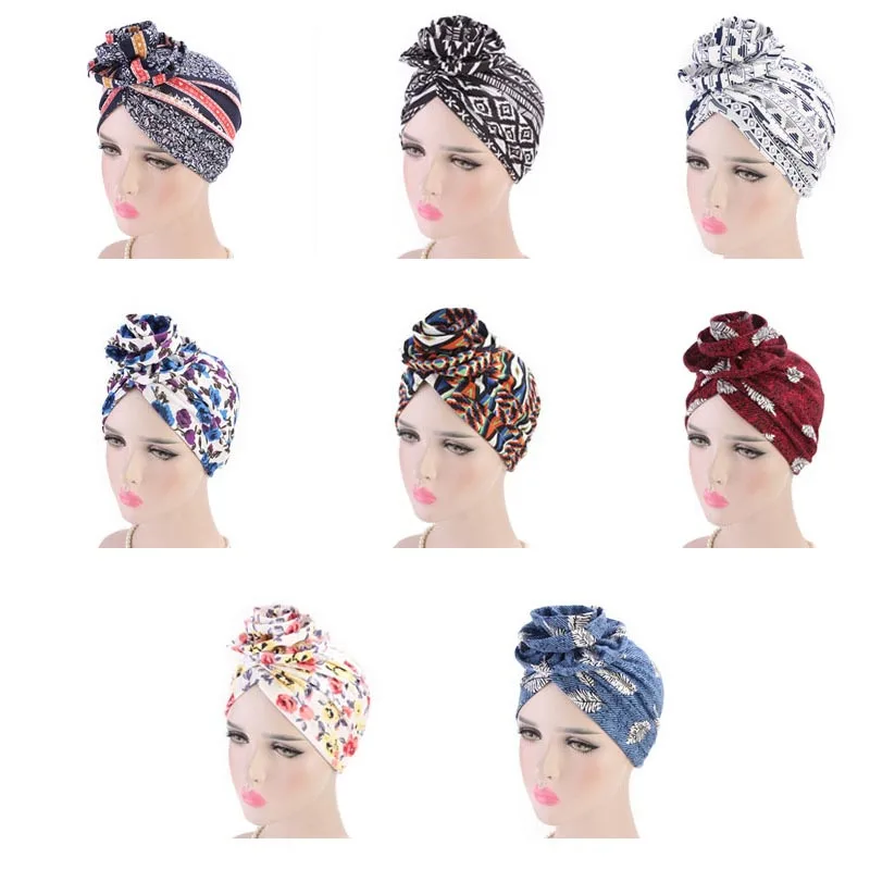 

Women flower print bonnets,5 Pieces