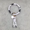 2019 New Development Wristlet Keychain Bracelet Bangle Keyring Tassel Bracelet Big Round Key Ring