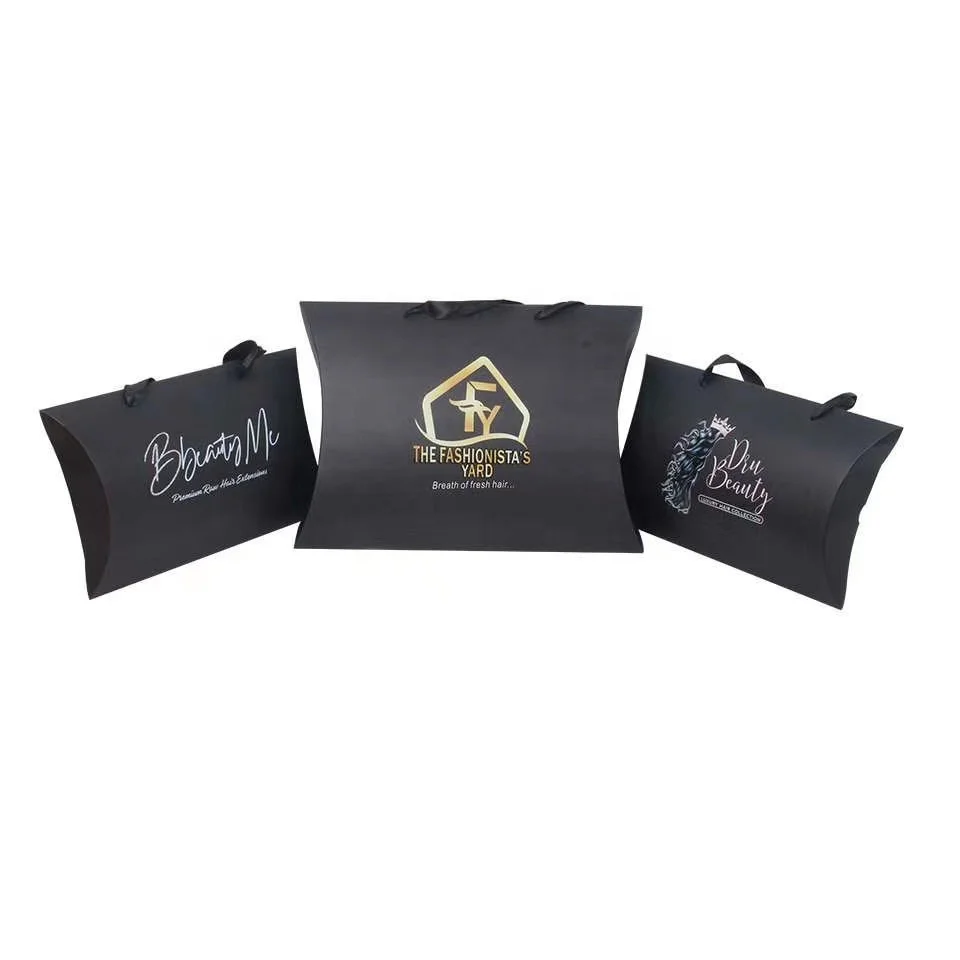 Wholesale Luxury Hair Extension Packaging Box Customized Logo Pillow