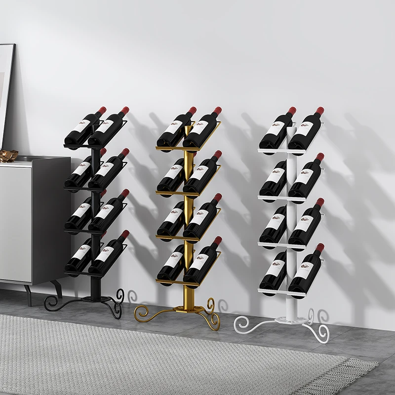 Wholesale Floor Metal Wine Display Rack Kitchen Rack And Holder Wine