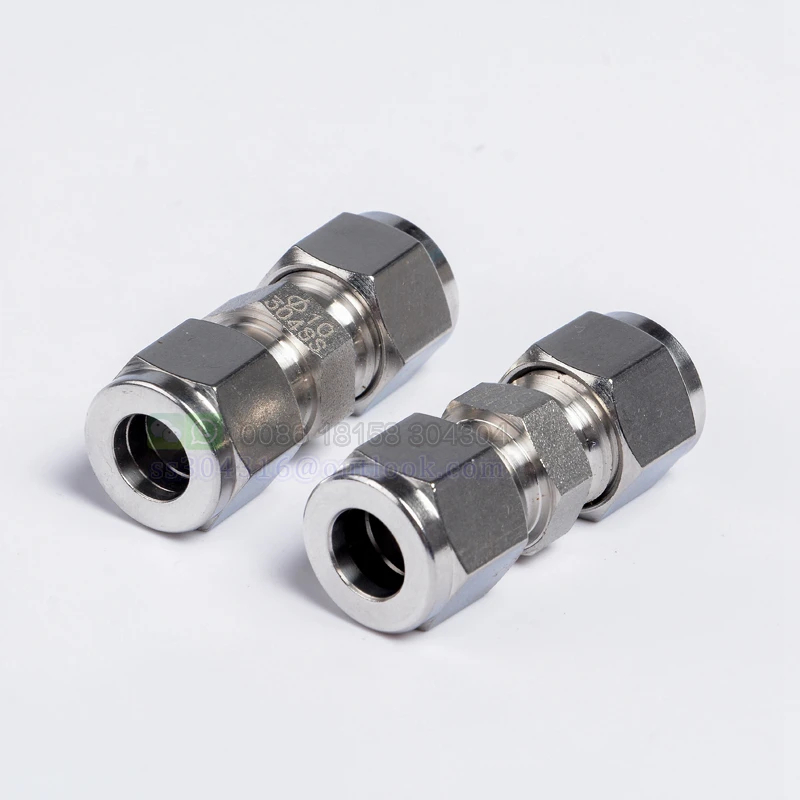 世伟洛克型不锈钢ss 304 1/2 "od联盟连接器双套圈压缩管接头