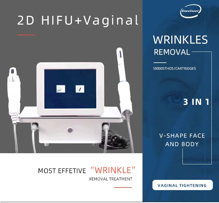2 in 1 face lift wrinkle removal skin rejuvenation skin tightening hifu vaginal tightening machine