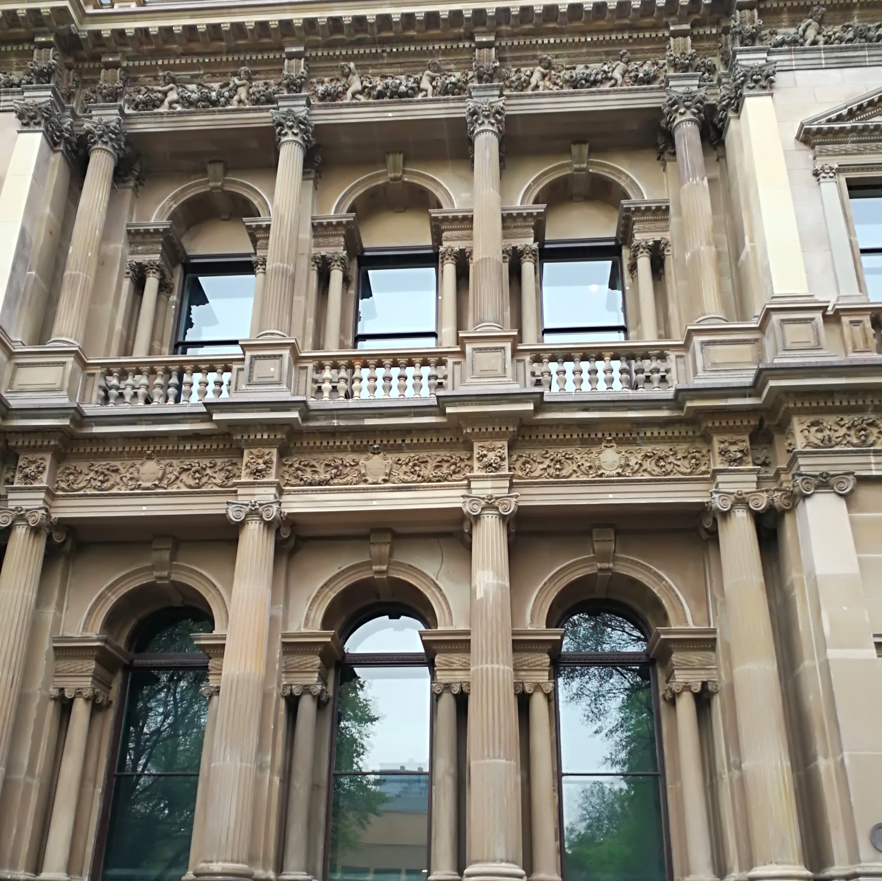 arch frame brown limestone