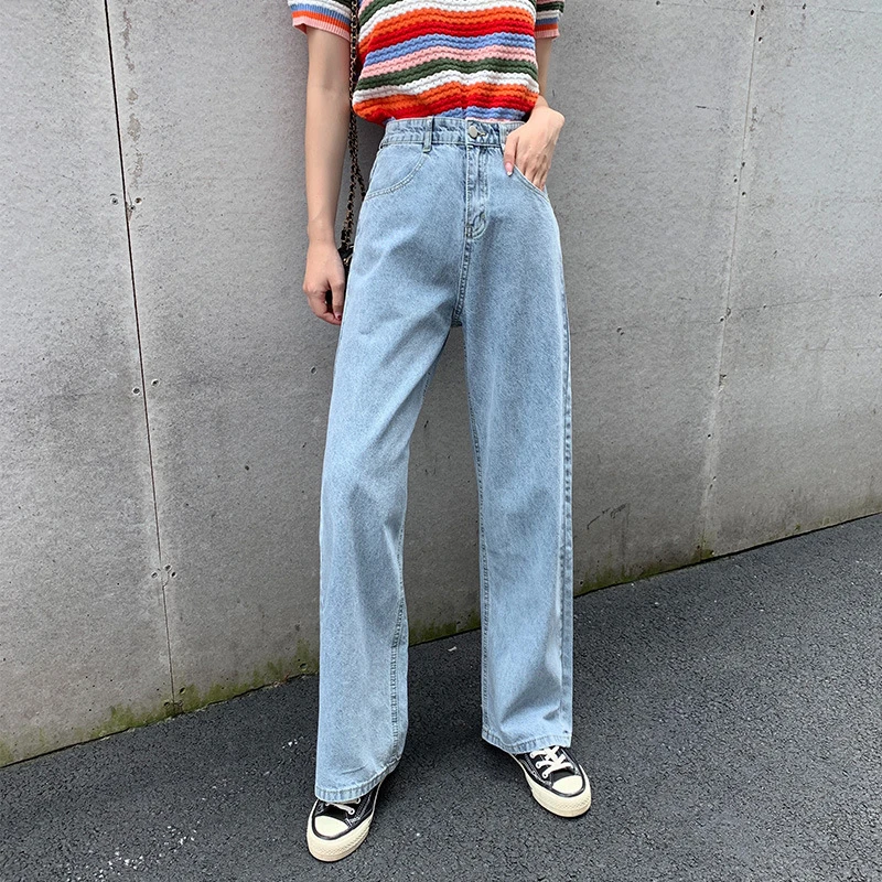 Large Size Straight Leg Jeans Women's 