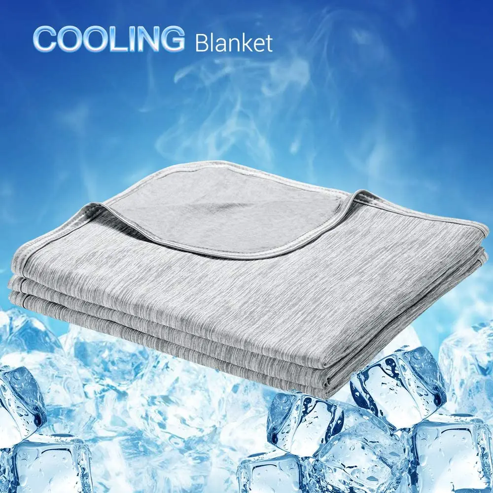 Cooling Blanket,Japanese Qmax 0.4 Cooling Fiber,100 Cotton Backing