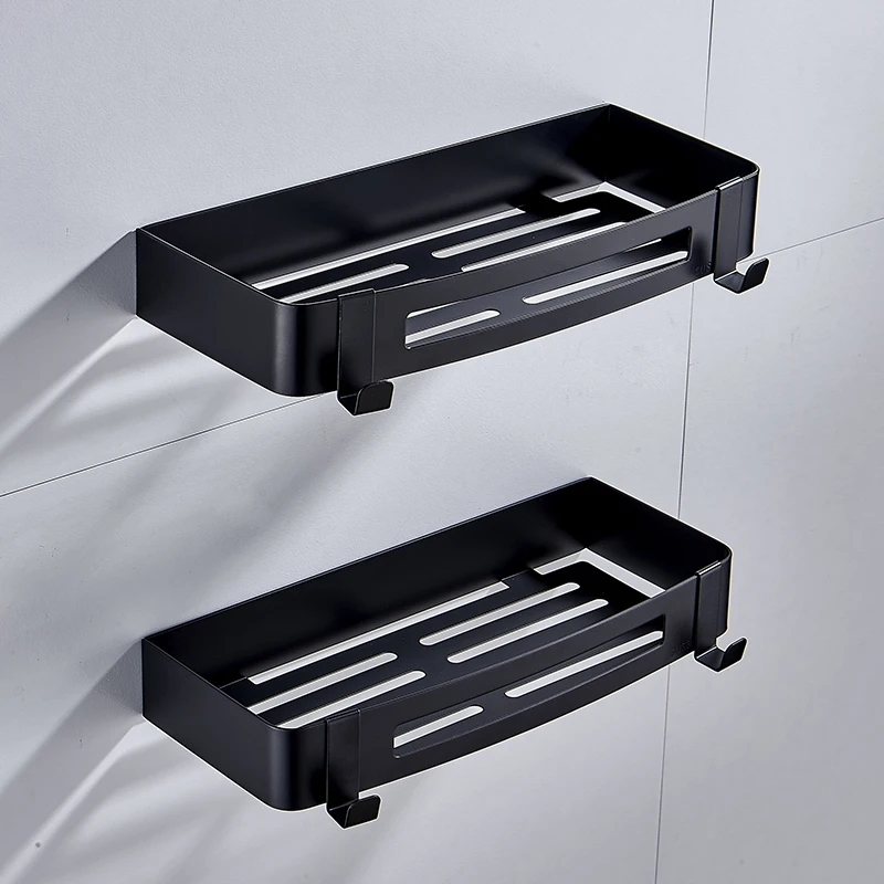 Wall Mounted Stainless Steel 304 Shower Shelf With Hook Metal Bath Shelf Shower Caddy Shelf