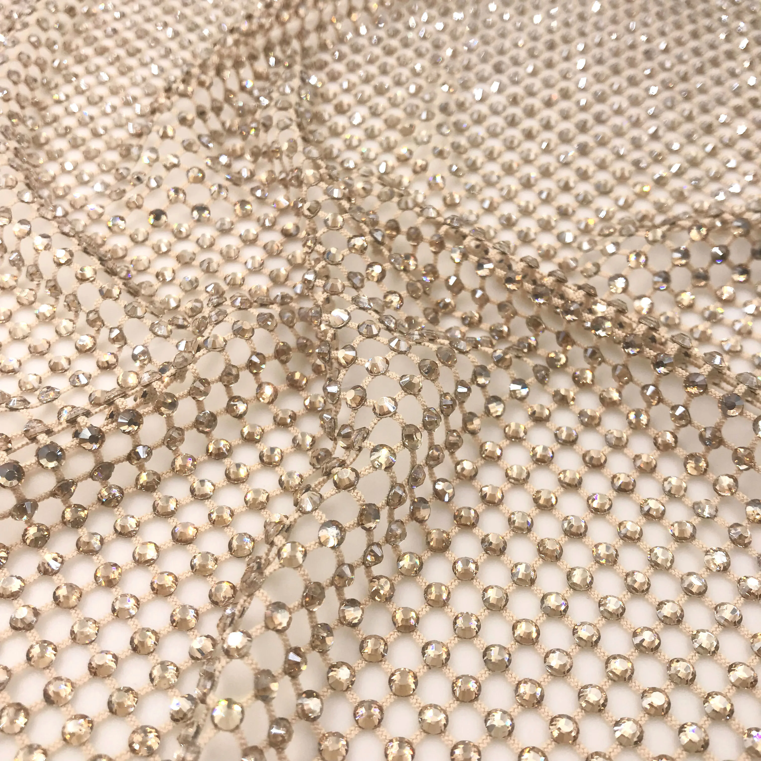 High Quality Rhinestone Fishnet Fabric Mesh Trim For Formal Dress - Buy