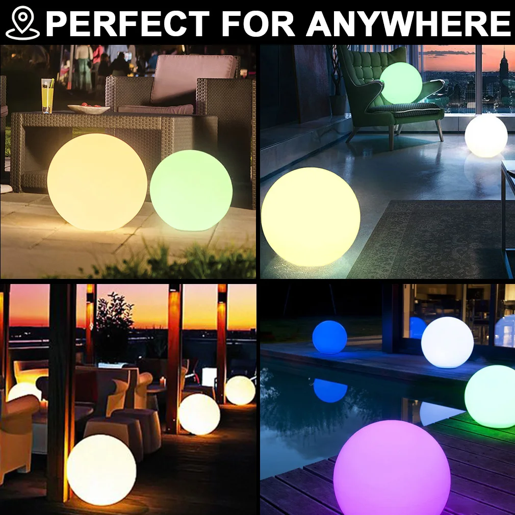 impact resistant fireproof eco friendly pe material 80 cm led ball light for garden patio events-5