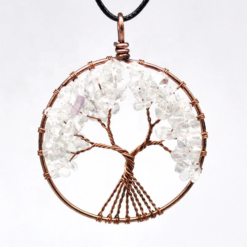product-Blue-Vein Stone Necklace, Handmade Family Birthstone Tree Necklace-BEYALY-img-2