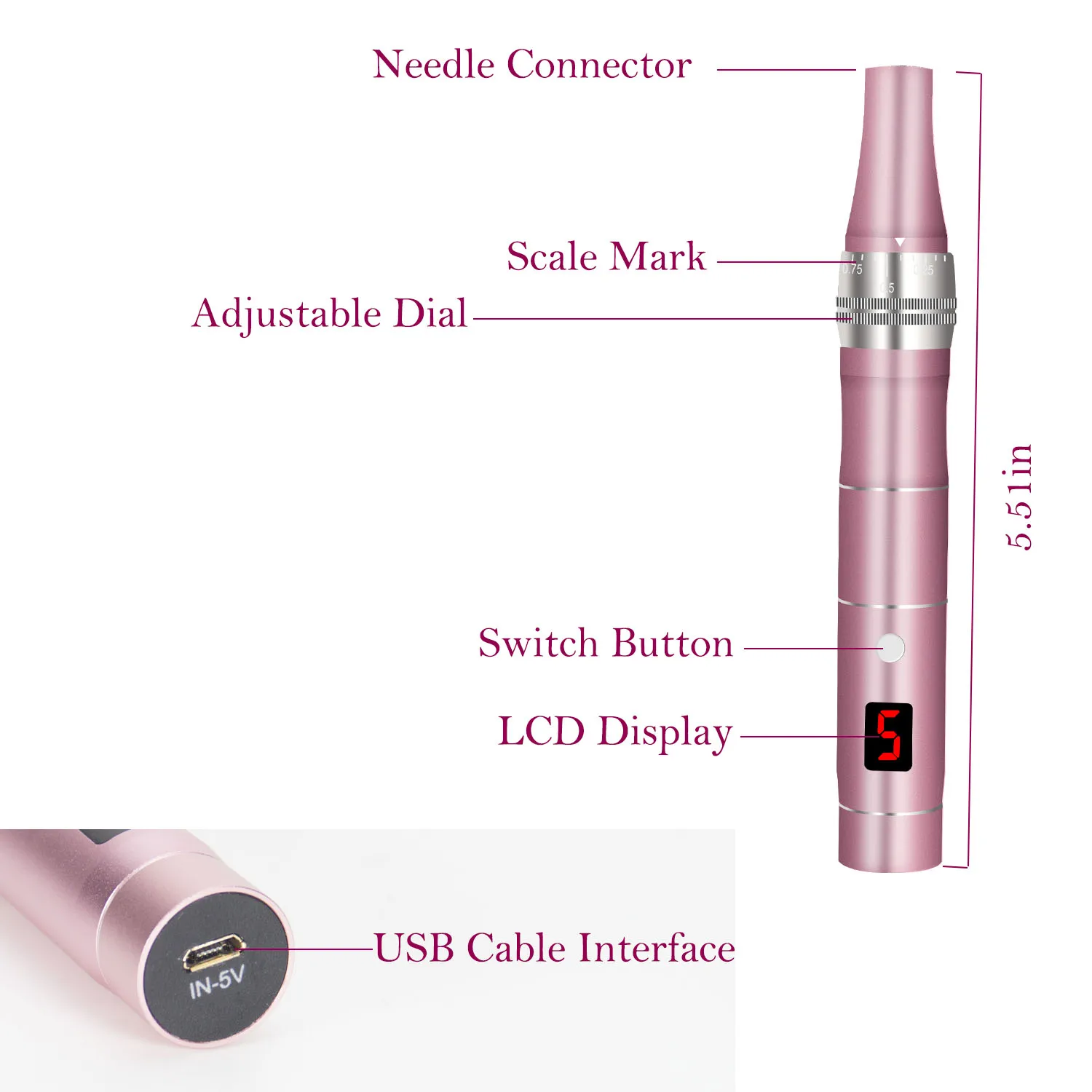 Microneedling nano electric vibrating microneedle derma pen