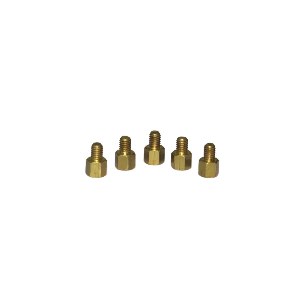 CNC Turning Machining Service Hex Spacers - Brass Standoffs with Dual ...
