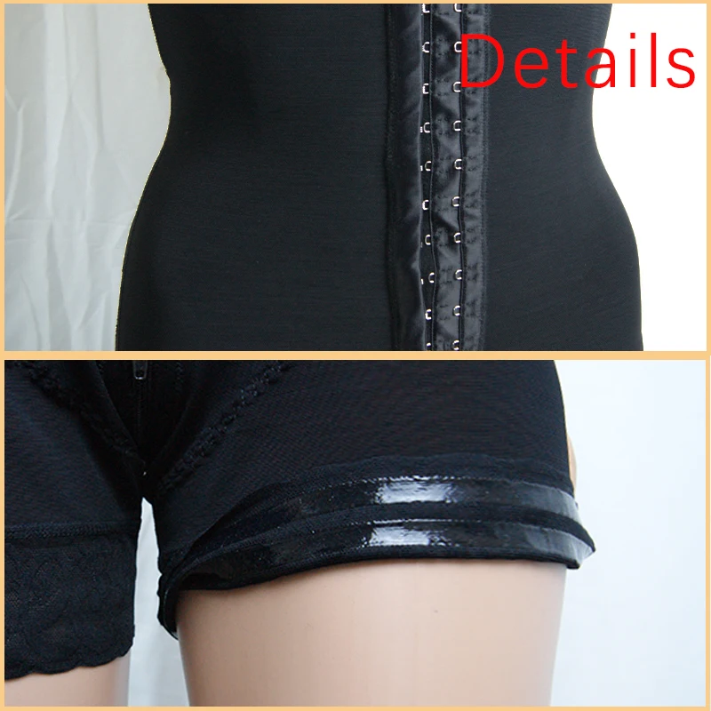 Lace Trim Zip Front Shapewear Bodysuit Fajas 2xs Colombian Post Surgery