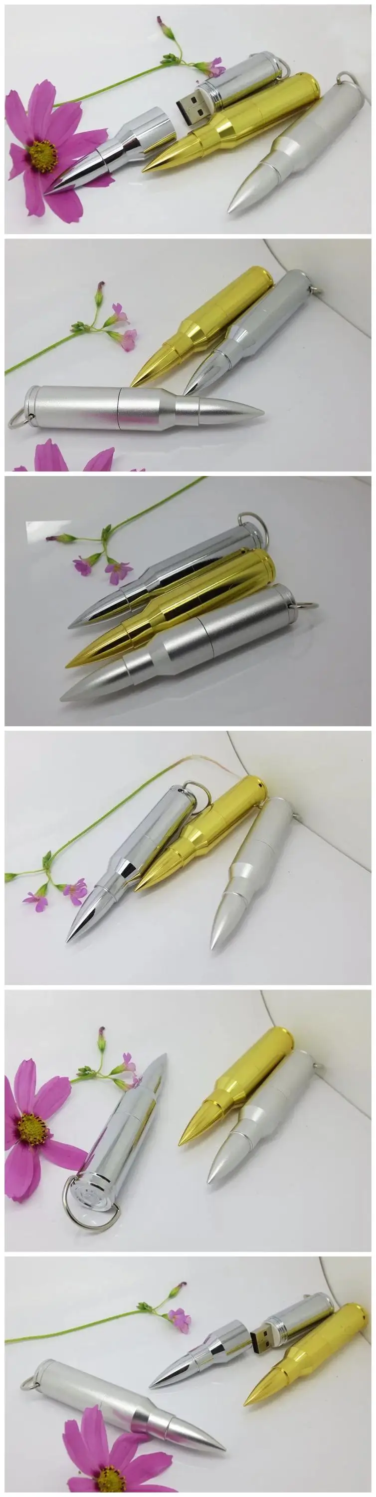 Golden silver Bullet hard disk drive metal Flash memory USB for 4gb 8gb wholesale - ANKUX.COM
