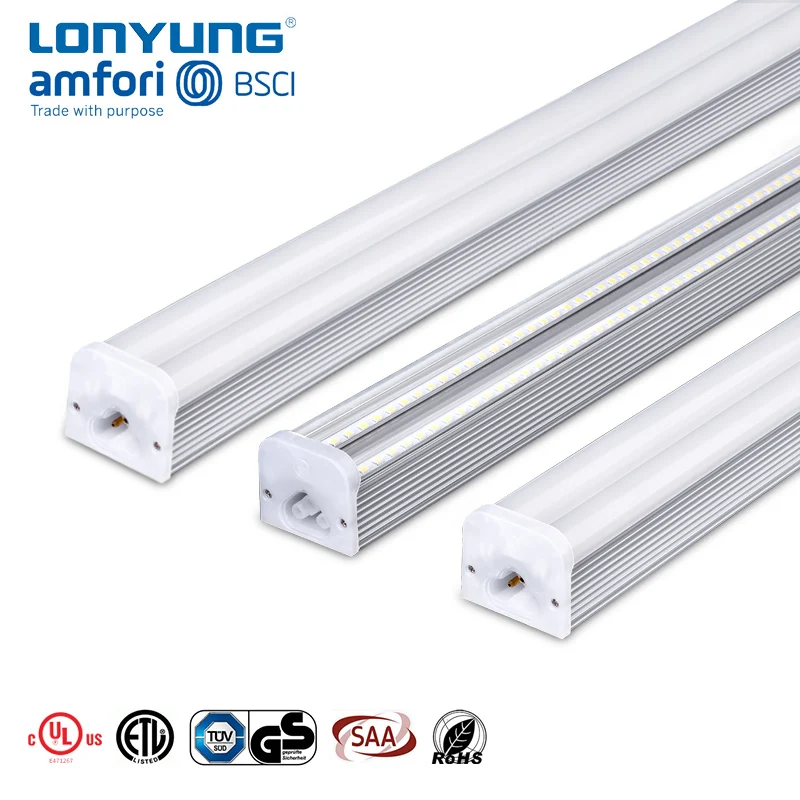 ETL TUV Replace Fluorescent Dimmable Double T5 Led Lighting Bulbs Fitting Fixture Integrated 4ft 8ft 18W Led Shop Lights Tube