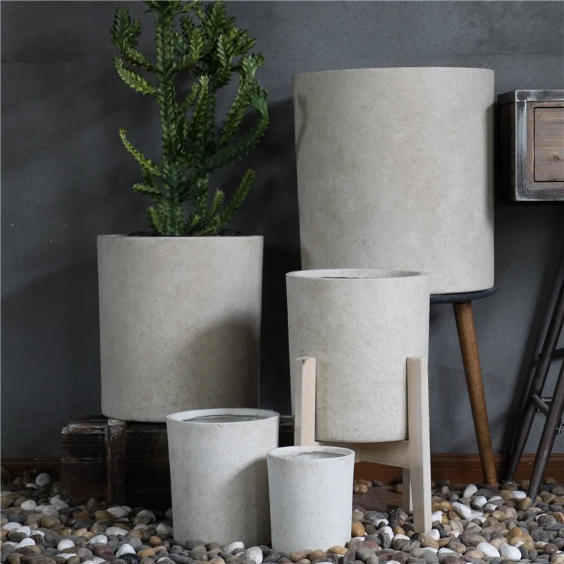 
Ivory color fiberclay pot flower Planter 