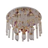 contemporary stainless steel suction cup LED crystal chandelier ceiling light