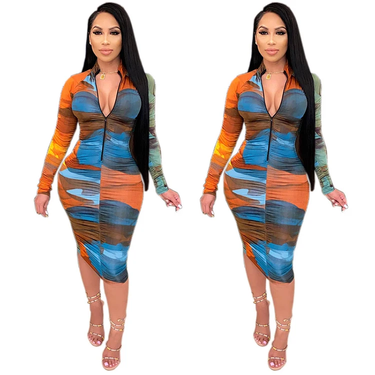 Hot Onsale Colorful Bodycon Womens Clothing V Neck Sexy 2021 Woman Casual Dress Women Long Maxi Dresses