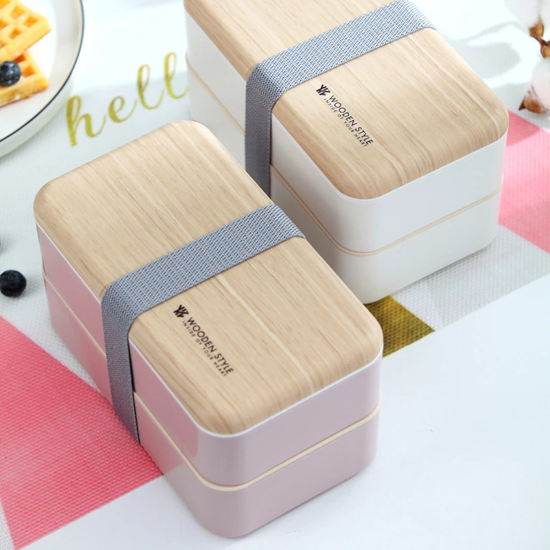 Eco Friendly Japanese Style Biodegradable 2 Layers Plastic Bento Lunch ...