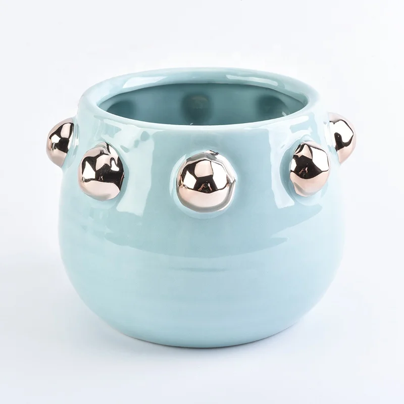 Handmade painting ceramic candle containers bowl votive scented candle holders party decoration wholesale