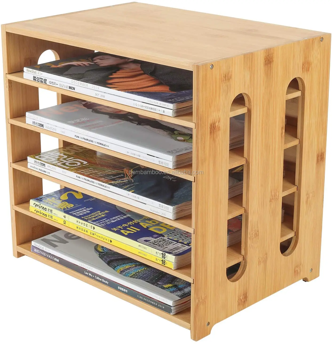 Bamboo 5 Tier File Sorter Mail Center Magazine Holder Paper Storage Cabinet  Classroom Keepers Mailbox For Home & Office - Buy Magazine Holder,Bamboo  Desktop Organizer,Mailbox Newspaper Holder Product on 