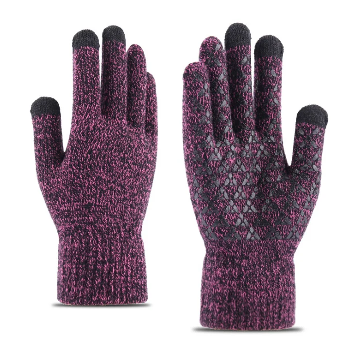 
Winter Adult Custom Knit acrylic Gloves touchscreen with phone gloves 