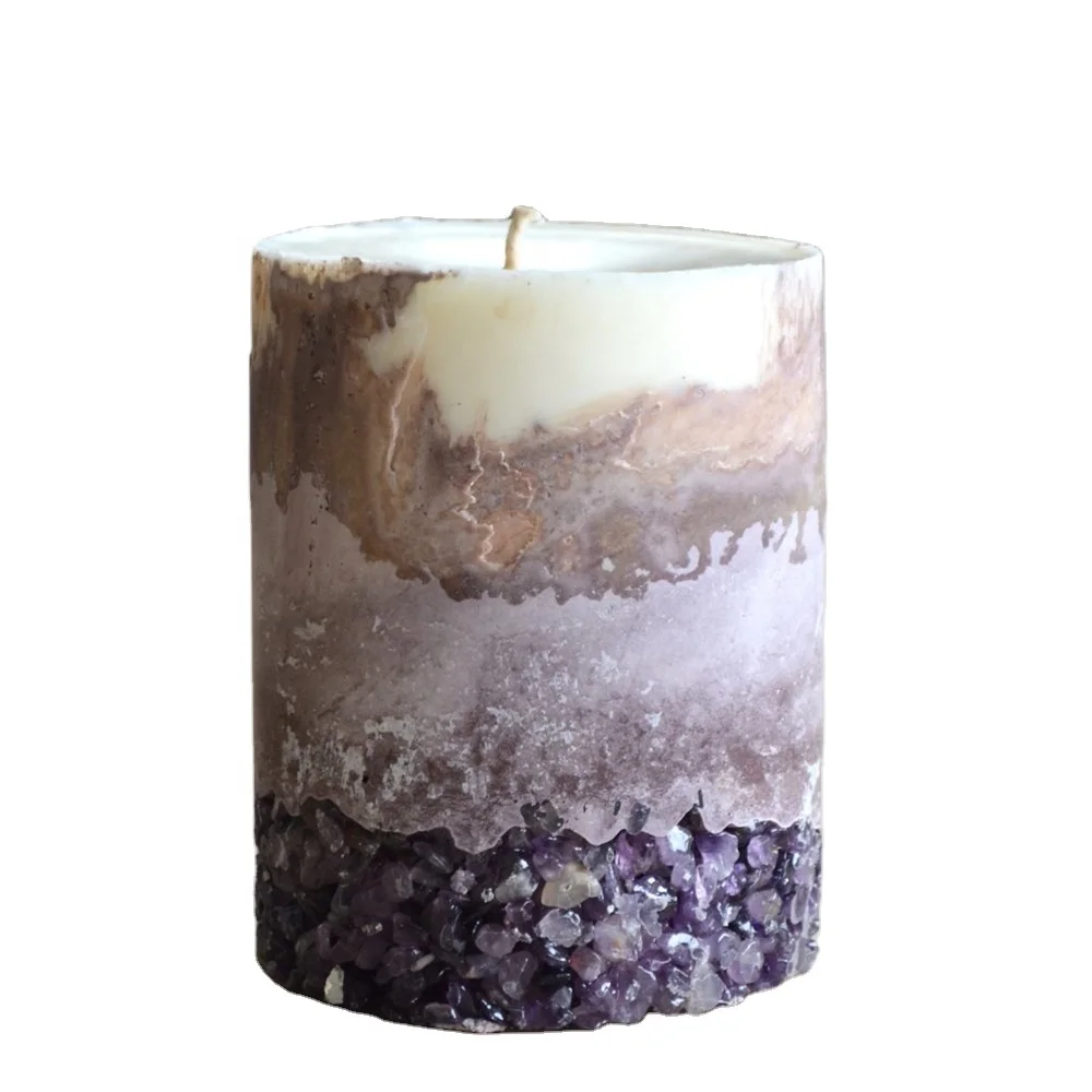 
Hand made concrete without container natural soy wax candle engrave logo 