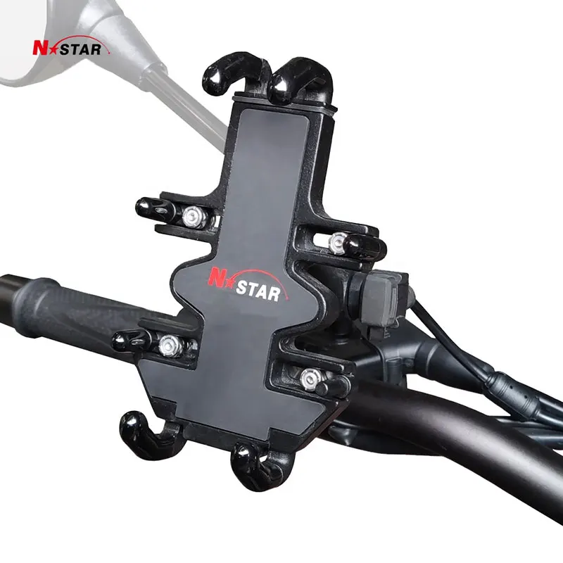 

Quick Grip Spring Loaded MWUPP Bicycle Motorcycle Phone RAM Mount Handlebar Bike Phone Mount Charger Mobile Phone Holder, Black non-slip phone mount