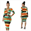 2019 Hot Selling New Styles Colourful Print V-neck Long Sleeve Mini Bodycon Hot Sexy Dresses Women