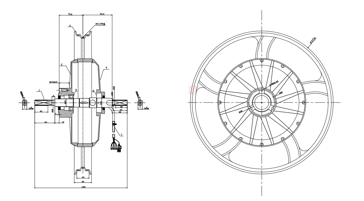 17 Inch 72v 3000w Electric Motorcycle Wheel Hub Motor Disc Brake 2.5cm