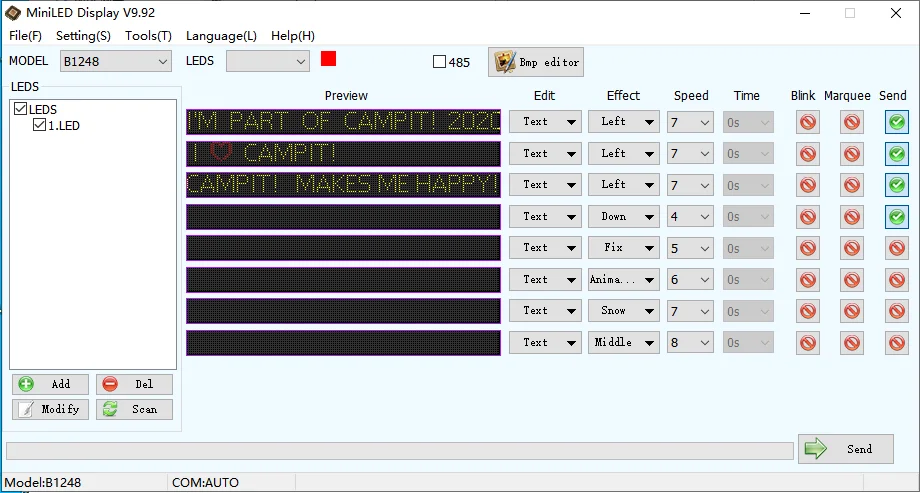 bmp badge software not registering led badge