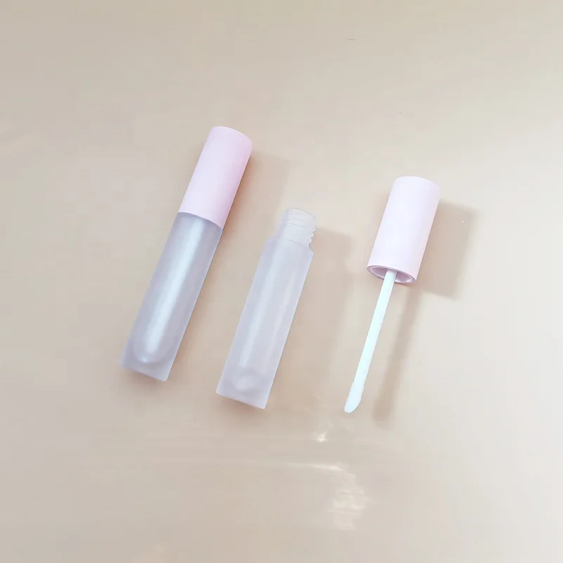 
Wholesale 5 ML pink lid lip gloss container matte white private label lip gloss tube customs lip gloss packaging with pink top 