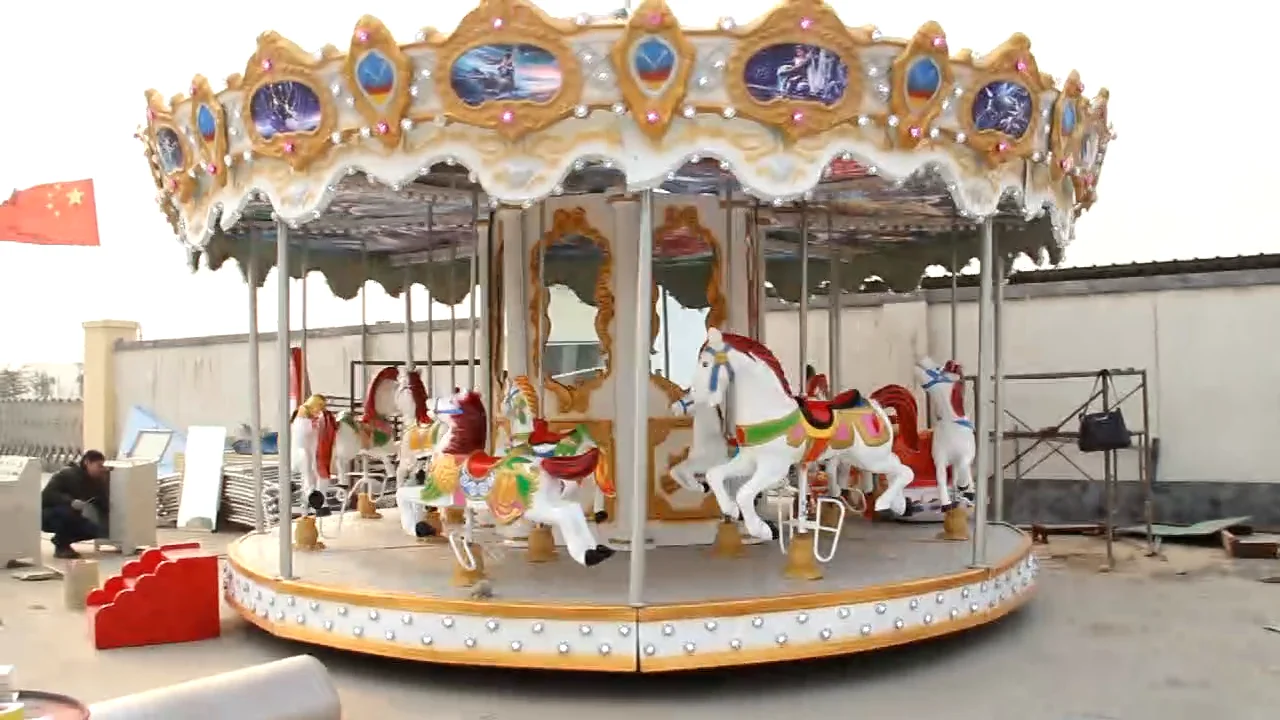 Factory Price Beautiful Amusement Park Funfair 16 Seats Carousel Horses