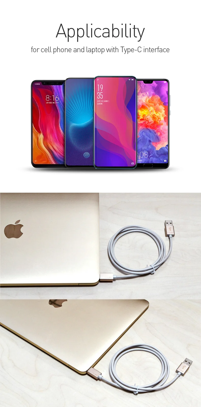 L-CUBIC Factory price usb charger 1m 2m type c usb fast charging data cable for android phone - ANKUX.COM