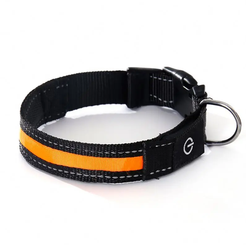 Best Quality Preventing Dogs From Getting Lost Technology Night Light Effect Nylon LED Dog Collar With Leash, Dog-Collar