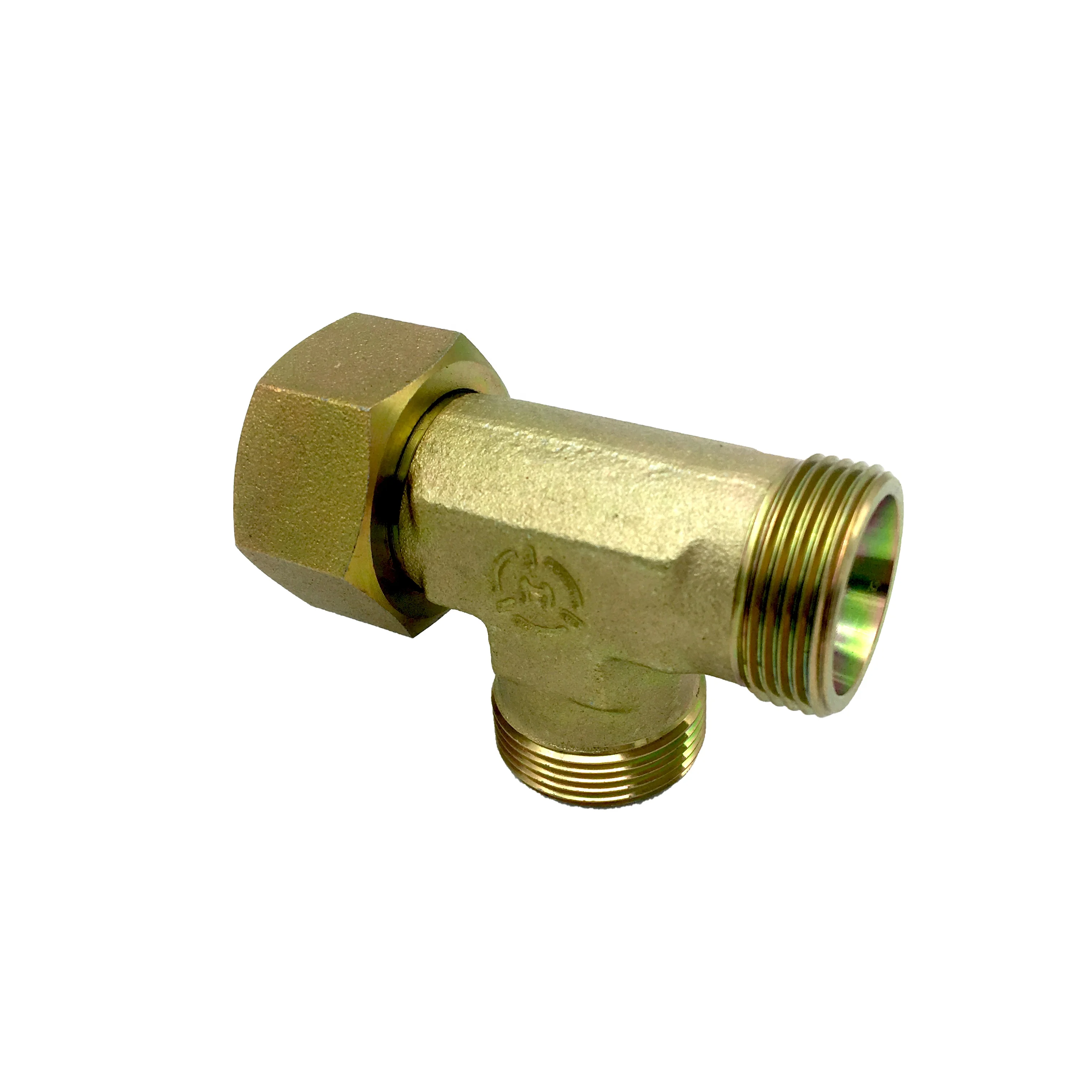 管件制造商液压黄锌旋转螺母运行三通管件