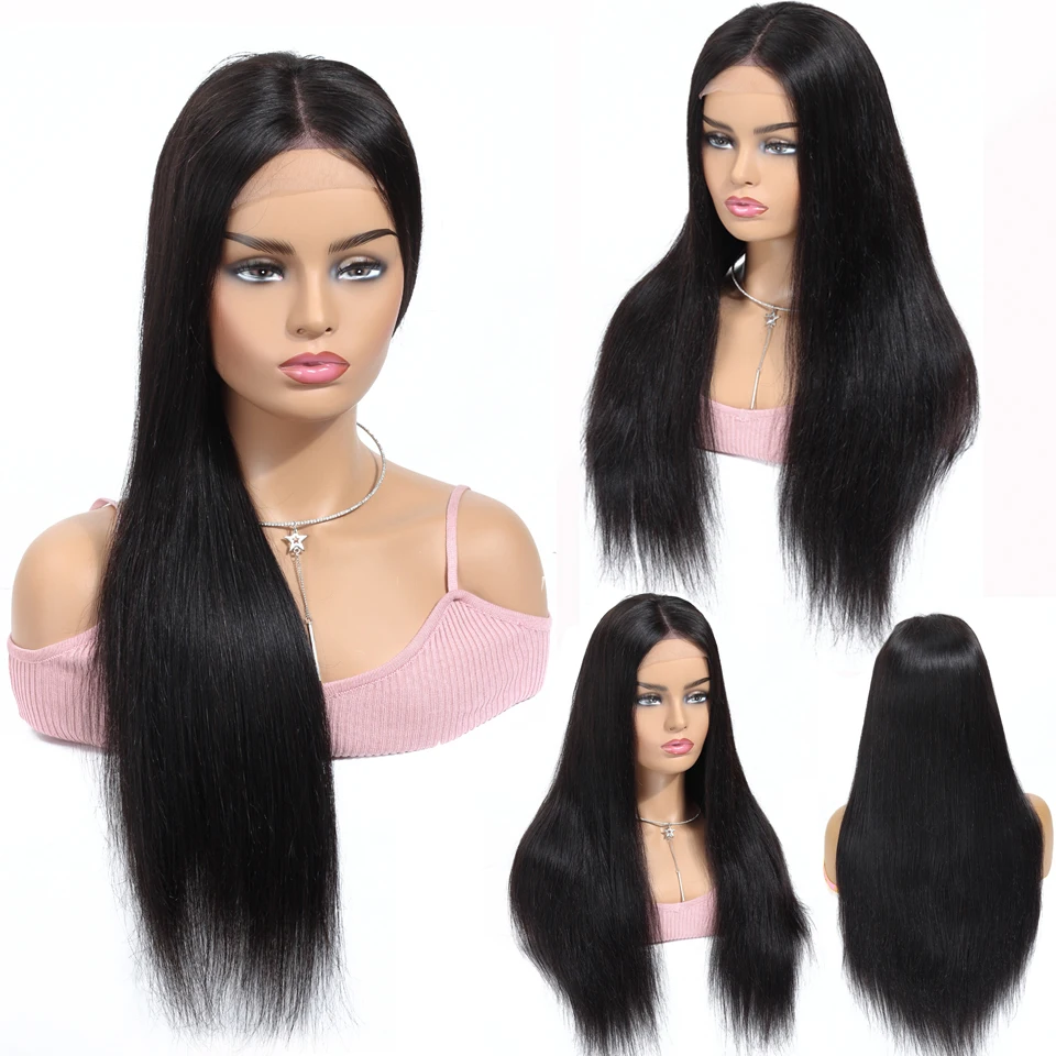 

Wig Vendors Swiss Lace Frontal Natural Color Raw Unprocessed Brazilian 100% Cuticle Aligned Straight Human Hair Lace front Wig