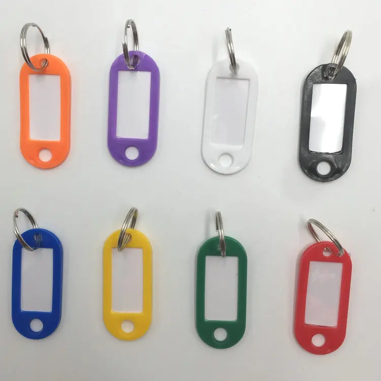 Promotional Pvc Id Name Label Number Tag Key Chain Paper Plastic Orange Holder Key Tag Buy Key
