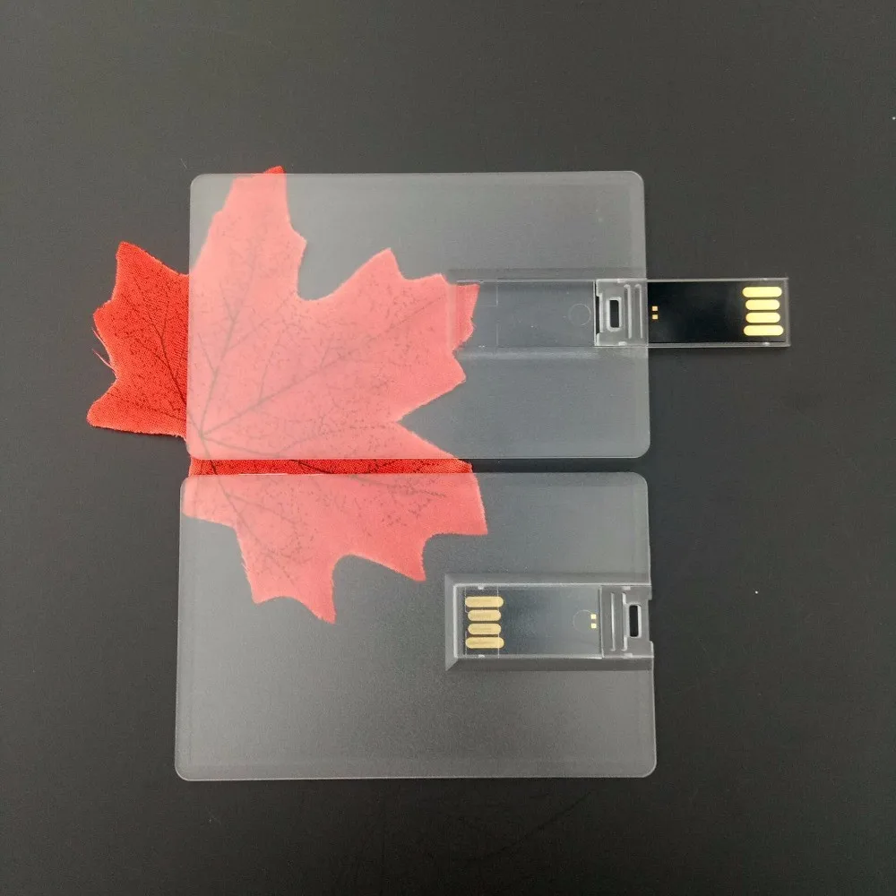 Custom Logo Transparent Card USB Flash Drive USB Key Flash Card Business Gift USB Stick Flash Pen Drive 32GB 16GB 8GB 4GB 2GB - ANKUX.COM