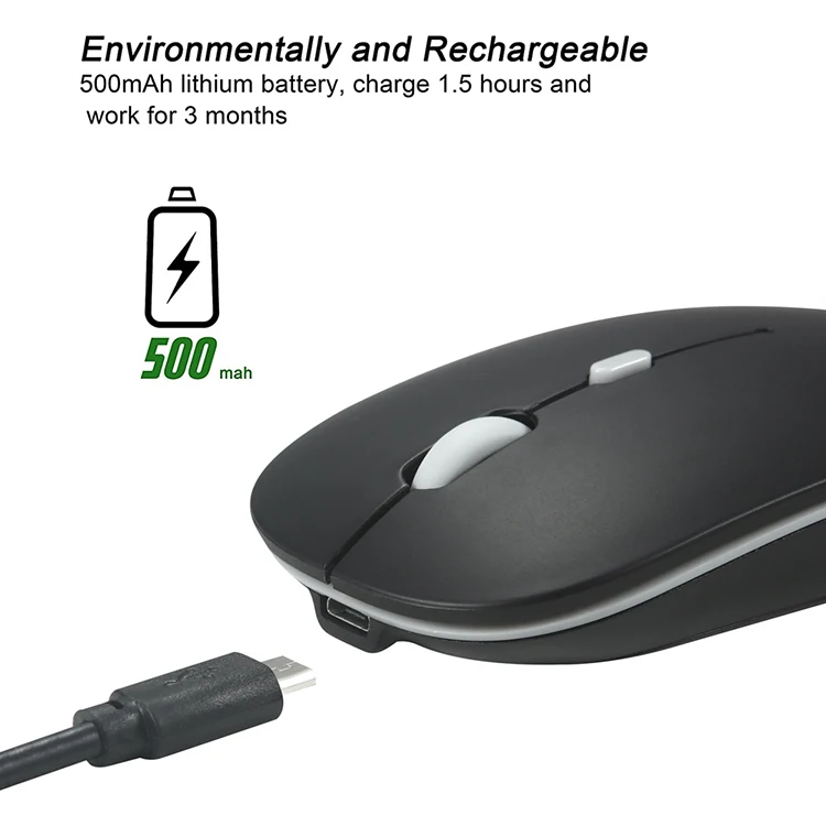 High quality OEM Computer Accessories Slim 2.4g Rechargeable Wireless Mouse