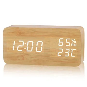Digital Type and Wood Material LED Clock Desk Clock 