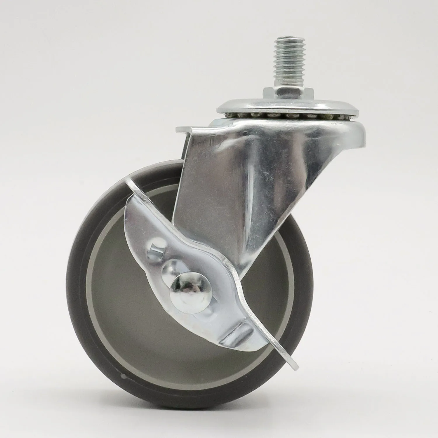 Tpr Industrial Casters With Brake 3 Inch Swivel Thread Stem Recliners