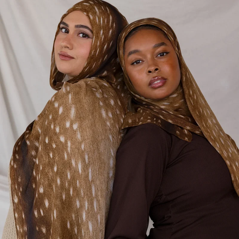 Trendy Customizable Bambi Deer Print Hijabs – Modal Scarves for