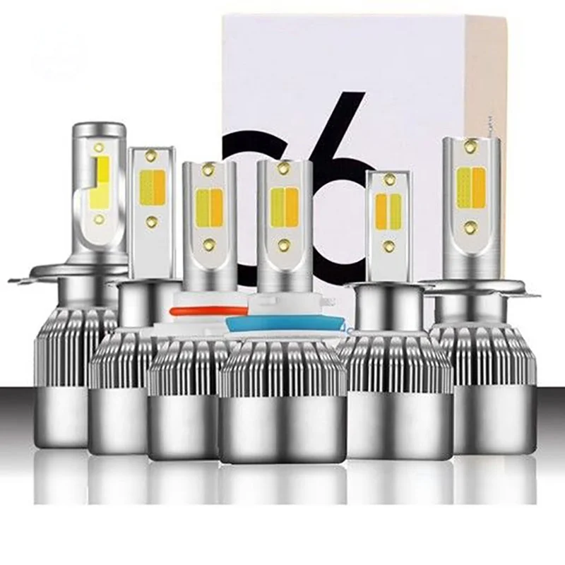 Competitive Price Wholesale COB Chip C6 h4 led headlamp bulb  H7 H13 9004 9007