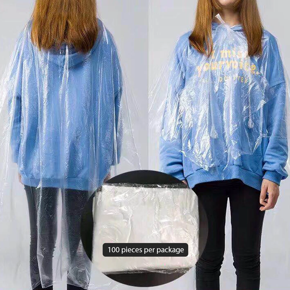Transparent Disposable Hair Capes Waterproof Hair Cutting Disposable