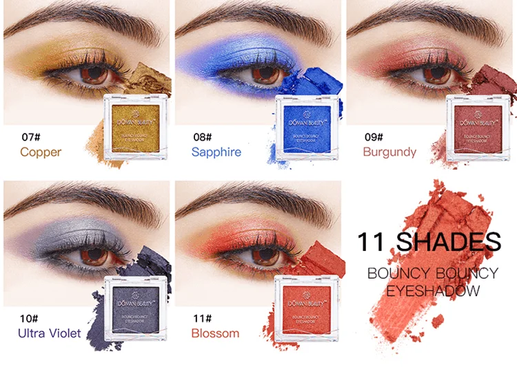 Domani Beauty Long Lasting Gold Custom Private Label Glitter Loose Pigment Cheap Red Makeup 11colors Single Eye Shadow Eyeshadow